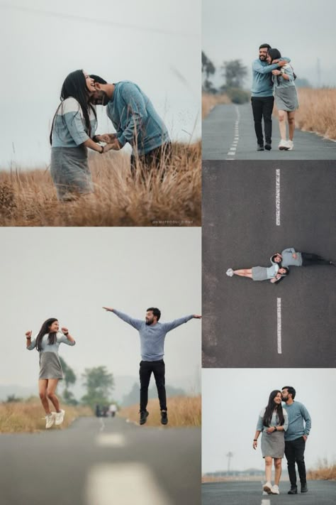 Couple Poses On Road, Marathi Pre Wedding Photoshoot, Pre Shoot Ideas Sri Lanka, Outfits Refrence, Pre Wedding Clothes Idea, Pre Wedding Outfits, Marriage Pic, Grass Land, Pre Shoot