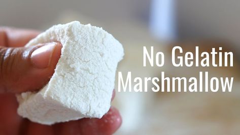 No Gelatin Marshmallow - Vegan Homemade Marshmallow Eggless Marshmallow Recipe, Marshmallow Recipe No Gelatin, Marshmallow Recipe Without Gelatin, Marshmallow Biscuits, Gelatin Free Marshmallows, Vegan Marshmallow Recipe, Vegan Rice Krispie Treats, Vegetarian Marshmallows, Taffy Recipe