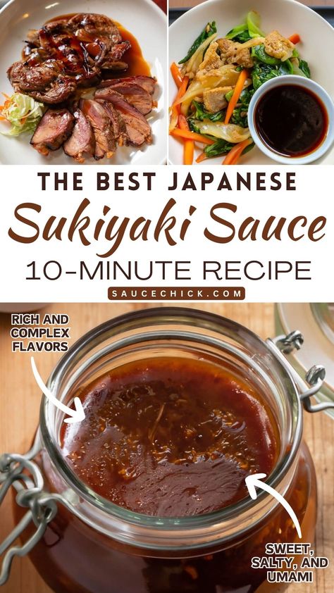 Sukiyaki sauce Recipe Sukiyaki Sauce Recipe, Homemade Teriyaki Marinade, Sukiyaki Sauce, Best Teriyaki Sauce, Sukiyaki Recipe, Japanese Sauce, Teriyaki Sauce Recipe, Healthy Asian Recipes, Teriyaki Marinade