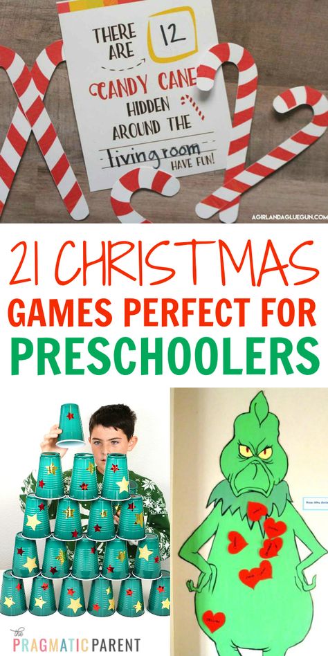 Best Christmas Games for Preschoolers in the classroom, or at home with family during the holidays. Simple & fun Christmas Games perfect for preschoolers, but work for kids of all ages too. #christmasgames #christmasgamesforkids #christmasgamesforpreschoolers #christmasactivitiesforkids #classroomchristmasparty #christmaspartygames #christmaspartygamesforkids Christmas Games For Preschoolers, Preschool Christmas Games, Preschool Christmas Party, Classroom Christmas Party, Games For Preschoolers, Family Gift Exchange, Christmas Party Games For Kids, Best Christmas Games, Christmas Games For Adults