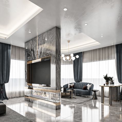 MASTER BEDROOM on Behance Ceiling Design Bedroom, Living Room Partition, Living Room Partition Design, Tv In Bedroom, Luxury Bedroom Master, Living Room Design Decor, Home Room Design, Luxurious Bedrooms, Luxury Living Room