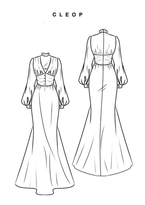 Pret A Template Illustrations, Summer Fashion Design Sketches, Flat Sketches Dress, Dress Flat Drawing, Flat Drawing Fashion, Dress Drawing Sketches, Dress Flat Sketch, Flat Sketches Fashion, Draw Dress