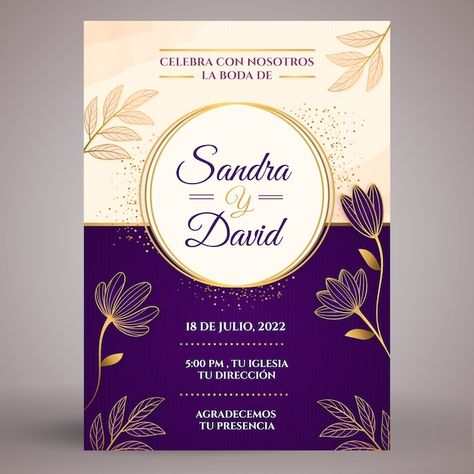 Wedding Invitations Spanish, Wedding Invitations In Spanish, Free Invitation Cards, Wedding Flyers, Simple Wedding Cards, Marriage Invitation Card, Engagement Invitation Cards, Wedding Invitation Vector, Wedding Invitation Background