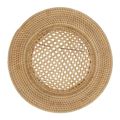 PRICES MAY VARY. Size: 13" x 13" Set of 4 pcs For decorative use only - not food safe, dishwasher, microwave, oven safe Double weave construction, delivers great durability. Material: 100% rattan + Care: spot clean Rattan Charger Plate, Woven Charger, Rattan Charger, White Dinnerware, Wedding Chairs, Charger Plates, Table Napkins, Plates Set, Linen Placemats