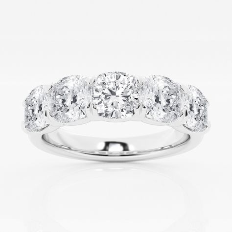 Get cozy with this 5 stone cushion cut lab grown wedding band which has all the oomph you need to start a conversation. Blue Heart Ring, Big Diamond Engagement Rings, Anniversary Rings For Her, To Start A Conversation, Diamond Anniversary Bands, Anniversary Wedding Band, Big Diamond, Wedding Anniversary Rings, Diamond Anniversary Rings