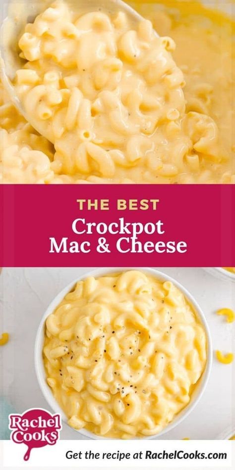 Perfect for parties, crockpot mac and cheese is creamy, flavorful, and so easy to make. Ready to serve in just 2 hours! The great thing about this slow cooker mac and cheese recipe is that it’s perfect for parties. When the mac and cheese has finished cooking, set it on Warm and it will stay hot as long as you need it. Mac N Cheese Crockpot, Slow Cooker Macaroni And Cheese Recipe, Crockpot Mac N Cheese Recipe, Crock Pot Mac And Cheese, Crock Pot Mac, Best Mac N Cheese Recipe, Pot Mac And Cheese, Crockpot Mac And Cheese, Easy Mac And Cheese