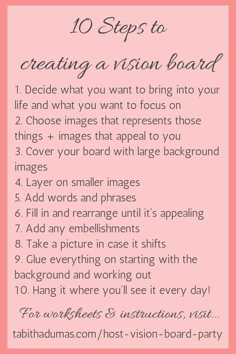 10 steps to creating a vision board. And how to host a vision board party! Ideas For Vision Boards, Shopping Catalogue, Host Party, Goal Settings, Vision Board Workshop, Studie Hacks, Vision Board Diy, Creating A Vision, Vision Board Examples