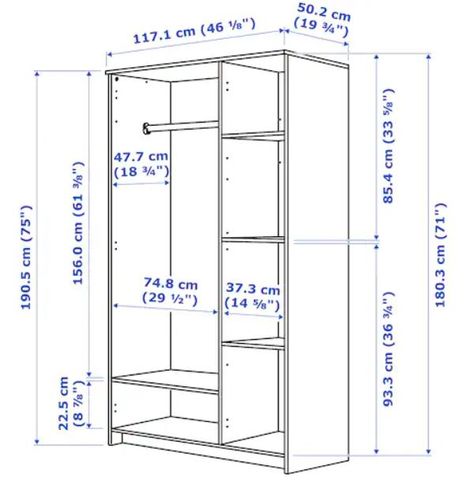 Standard Bedroom Closet Dimensions - A Complete Guide | Complete Guide Ikea Brimnes Wardrobe, Brimnes Wardrobe, Mebel Antik, Closet Dimensions, Wardrobe Dimensions, Bedroom Cupboard Designs, Closet Layout, Bedroom Closet Design, Wardrobe Design Bedroom