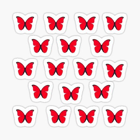 Lindo paquete de mariposas rojas • Millones de diseños originales hechos por artistas independientes. Diseños con personalidad. Red Buterfluffy, Butterfly Cake Topper, Iphone Stickers, Butterfly Stickers, Butterfly Cakes, Red Butterfly, Sticker Cute, Cool Diy Projects, Cool Diy