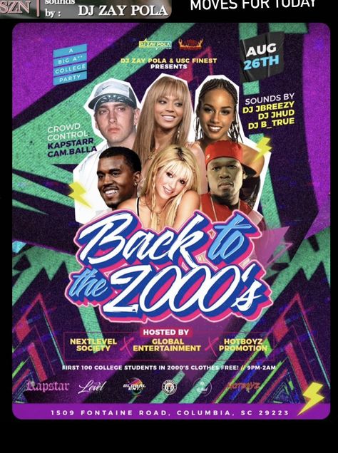 Birthday Bash Flyer Design, 90s Flyer, Party Flyer Design, 2000s Party, 2000s Music, Y2k Posters, New Flyer, Concert Flyer, Halloween Flyer