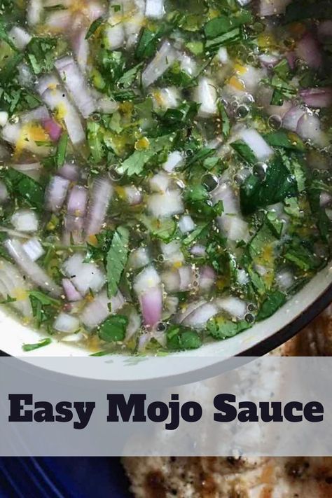 Fast and Easy Mojo Sauce Recipe - If you're looking for a way to liven up chicken, fish or pork, try this variation on a traditional Cuban Mojo sauce. This healthy recipe is made with fresh garlic and citrus juices, which  means it has immune system-boosting nutrition. #Cubanfood #healthyrecipe #EatSomethingSexy Cuban Mojo Sauce, Mojo Recipe, Mojo Sauce Recipe, Mojo Sauce, Cuban Mojo, Aphrodisiac Foods, Pork Sauce, New Orleans Recipes, Healthy Sauces