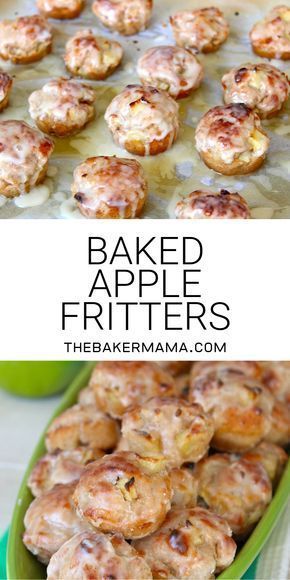 Baked Apple Fritters, Baked Apple Recipes, Apple Recipes Easy, Breakfast Sweets, Apple Dessert Recipes, Dessert Aux Fruits, Fritter Recipes, Baked Apple, Apple Fritters