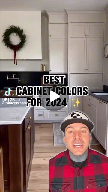 Anjali Real Estate on Instagram: "2024 trending kitchen cabinet colors! Use for your next renovation 😉 Video from @nationalstonelv 🤞🤞 #kitchen #renovation #cabinet #trending #reel #paint #2024 #diy #new #love" Small Kitchen Island Color Ideas, 2024 Cabinet Colors, Kitchen Cabinets 2024, 2025 Kitchen Cabinet Trends, Kitchen Remodel 2024, Kitchen Cabinet Colors For 2024, 2024 Kitchen Cabinet Trends, Best Cabinet Colors, Best Kitchen Cabinet Paint Colors