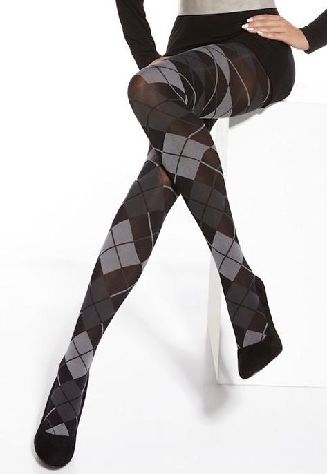 Oreada Argyle Patterned Fashion Tights by Adrian Pattern Tights Outfit, Suspender Tights, Pantyhose Fashion, Striped Tights, Patterned Tights, Opaque Tights, Fashion Tights, Fishnet Tights, Tights Outfit