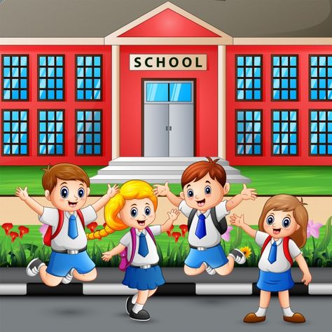 My School Drawing For Kids, School Students Pic, Importance Of Education Poster, School Images Pictures, Going To School Drawing, School Students Images, School Life Images, School Kids Cartoon, School Kids Clipart