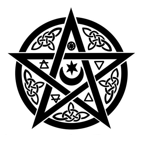 Celtic Pentagram, Pentacle Tattoo, Pentacle Art, Dark Mark Tattoos, Pentagram Tattoo, Witchcraft Tattoos, Vinyl Projects Silhouette, Black Moon Lilith, Witch Photos