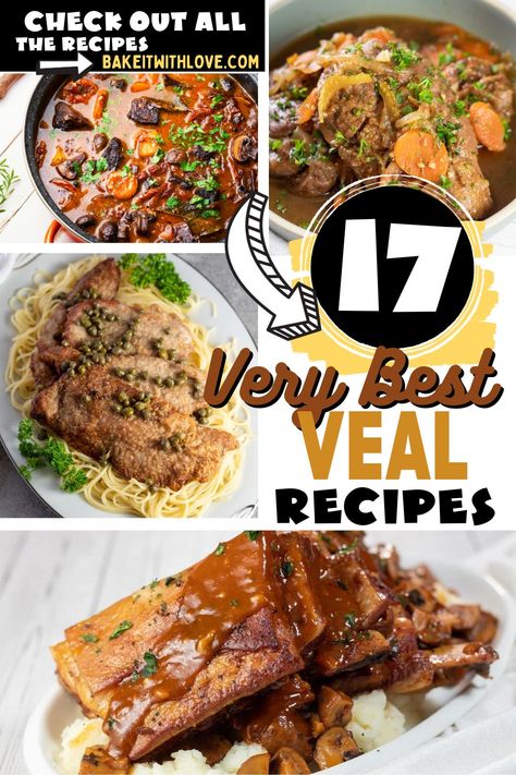 Easy Veal Recipes, Veal Cutlet Recipes, Veal Piccata, Veal Parmesan, Veal Saltimbocca, Veal Stew, Dinner Beef, Veal Cutlet, Veal Recipes