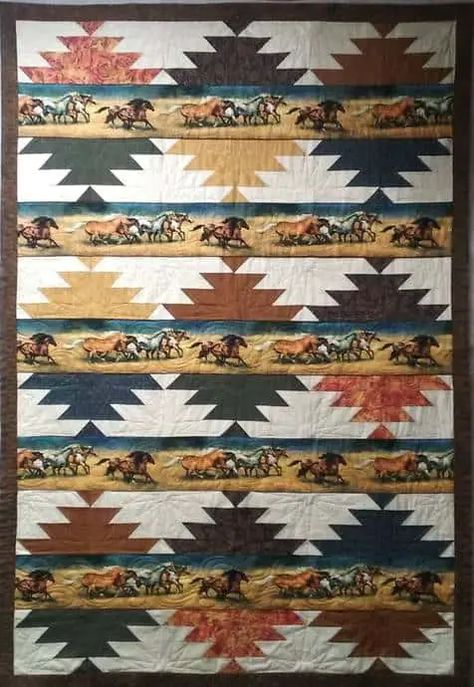 Native American Quilt Patterns, American Quilts Patterns, Southwestern Quilts, Wildlife Quilts, Southwest Quilts, Western Quilts, Native American Quilt, Cowboy Quilt, Patchwork Quilting Designs