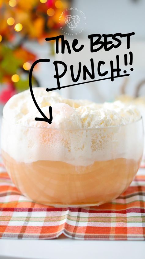 Orange creamsicle punch with ice cream! Everyone loves this!! Creamsicle Punch Recipe, Creamsicle Punch, Dreamsicle Punch, Punch With Ice Cream, Orange Creamsicle Punch, Punch With Vanilla Ice Cream, Ice Cream Punch Recipes, Dreamsicle Orange Punch, Orange Soda Halloween Punch