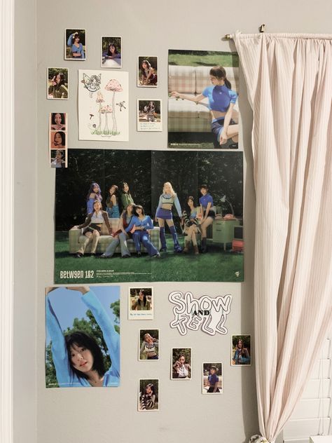 K Pop Wall Decor Ideas, K Pop Wall Collage Ideas, Kpop Room Poster Wall, Subtle Kpop Room Decor, Kpop Poster Layout On Wall, Kpop Poster Wall Ideas Room, Kpop Photo Wall, K Pop Poster Wall Ideas, Kpop Room Posters