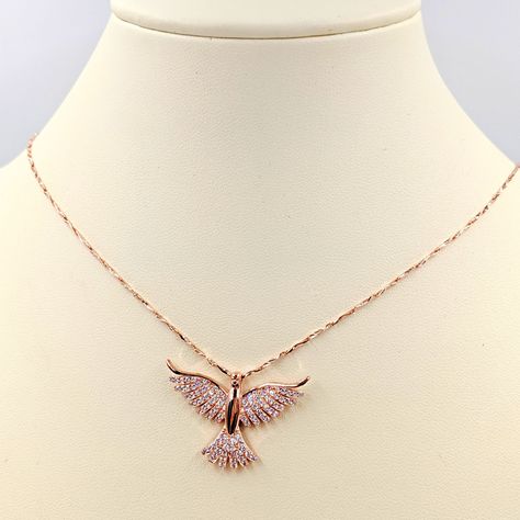 Jewelry Necklace Simple, Pretty Jewelry Necklaces, Phoenix Rising, Gold Chain Design, Bird Pendant, Jewelry Design Earrings, Gold Necklace Set, Classy Jewelry, Fancy Jewellery