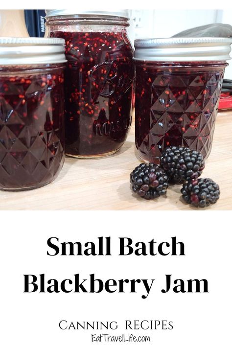 Small Batch Blackberry Jelly, How To Make Blackberry Jam, Blackberry Jam Recipe With Pectin, Blackberry Jam With Pectin, Canning Blackberry Jam, Small Batch Blackberry Jam, Herb Preservation, Homestead 101, Small Batch Canning