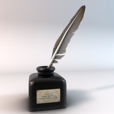 Quill pen and ink black bottle #editing#poly#mapped#Easy Feather Quill Pen, Quill And Ink, Feather Pen, Black Bottle, Quill Pen, 3d Furniture, Ink Bottle, Fantasy Props, Foto Vintage