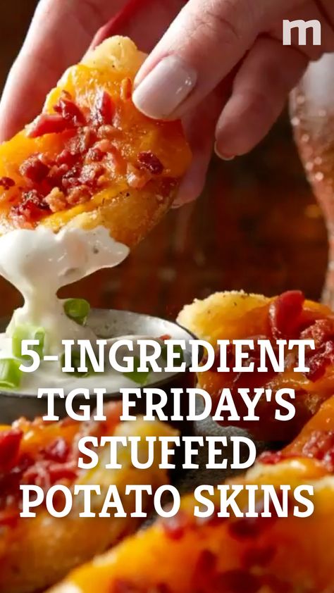 Easy Potato Skins Appetizers, Potato Skins Recipe Easy, Tgif Potato Skins Recipe, Potatoes Skins Recipe, How To Make Potato Skins, Tgi Fridays Recipes, Potatoe Skins Recipe Easy, Potato Skins Recipe Baked, Tgifridays Recipes