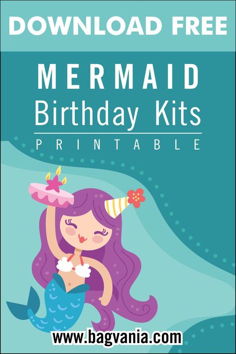 Cool Free Printable Mermaid Birthday Party Kits Templates #free #freeinvitation2019 #birthday #disney #invitations #invitationtemplates Mermaid Labels Free Printables, Free Mermaid Party Printables, Mermaid Party Hats, Free Printable Mermaid, Mermaid Party Printables, Mermaid Printables, Pirate Party Invitations, Little Mermaid Characters, Mermaid Pool Parties