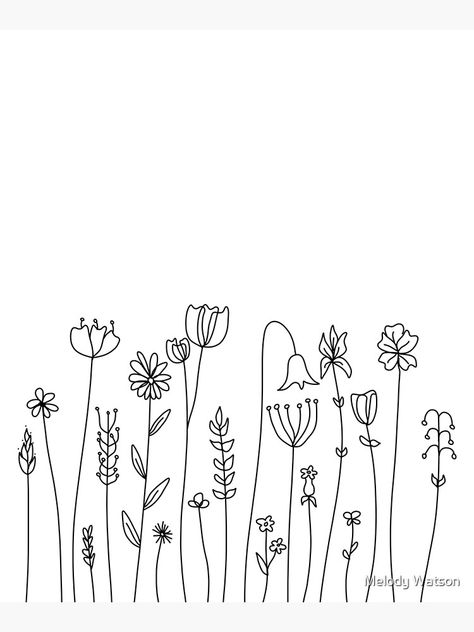 Cute Simple Line Art, Sketch Notebook Ideas, Floral Drawings Simple, Girly Line Art, Plants Simple Drawing, Flower Line Drawing Pattern, Simple Flower Drawing Doodles Hand Drawn, Nature Doodles Simple, Cute Simple Flower Drawing