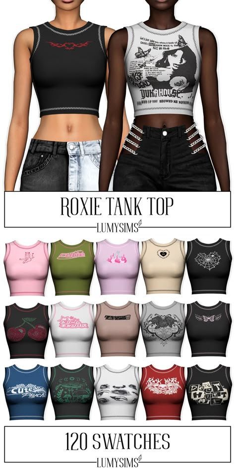 ROXIE TANK TOP | Patreon Ts4 Cc Patreon Clothes, Sims 4 Male Clothes, The Sims 4 Cabelos, Sims 4 Tsr, Clothes Cc, Sims 4 Cas Mods, The Sims 4 Skin, Pelo Sims, The Sims 4 Packs