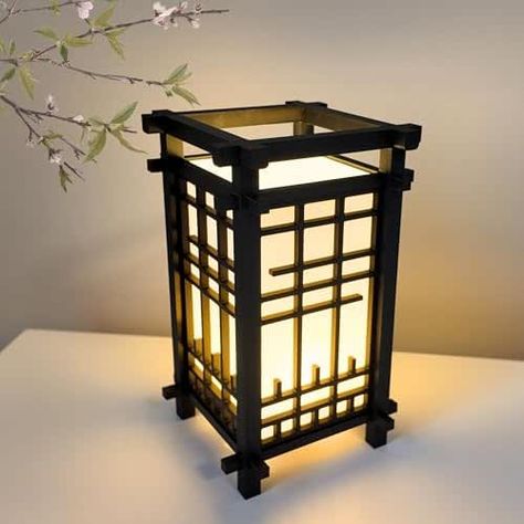 Japanese Lantern, Unique Desk, Room Unique, Kitchen Clothes, Edison Lamp, Unique Desks, Japanese Decor, Table Lamp Design, Wood Lamps