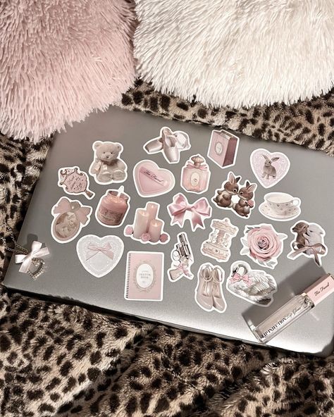 decorated my laptop 🎀🧸💭 Macbook Coquette, Apple Ecosystem, Laptop Decoration, Pink Laptop, My Laptop, Macbook Wallpaper, Aesthetic Phone Case, January 15, Aesthetic Stickers