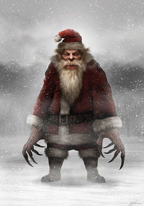 Dark Santa Claus, Christmas Villains, Christmas Horror Art, Evil Christmas, Scary Santa, The Nightmare Before Christmas Halloween, Santa Claus Pictures, Scary Christmas, Christmas Horror