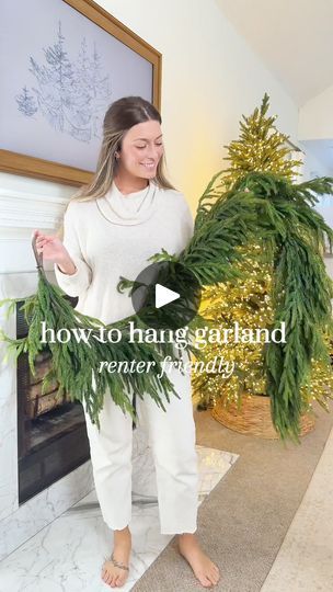 13K views · 67 reactions | 🎄Natural Christmas Greenery - Real Touch Norfolk Pine Garland | Our realistic artificial norfolk Pine and Cedar garland is so dense you only need one strand to achieve a super full and lush look -- Made from real... | By Paeose | Facebook Garland Placement Ideas, How To Hang Garland On Mantle, Decorating With Garland For Christmas, Garland On Mantle, Norfolk Pine Garland, Garland Hanger, Cedar Garland, Above Sink, Holiday Mantle