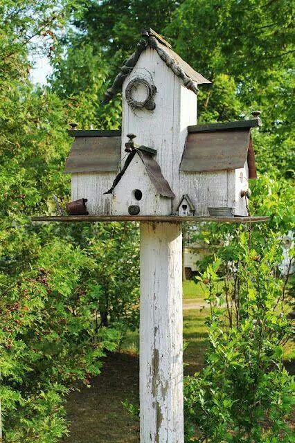 *** Garden Diy Decoration Ideas, Beautiful Birdhouses, Birdhouses Rustic, Garden Birdhouses, Bird House Feeder, Rustic Birdhouse, Unique Bird Houses, Bird Houses Diy, Garden Structures