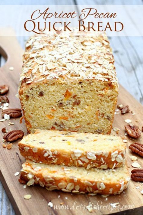 Pecan Quick Bread, Apricot Bread, Double Chocolate Zucchini Bread, Bread Recepies, Healthy Breads, Fresh Apricots, Honey Oat Bread, Bread Healthy, Apricot Recipes