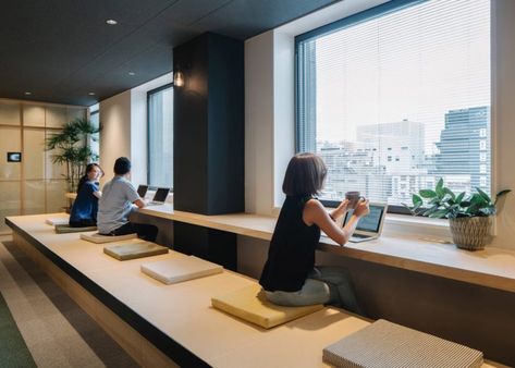 Airbnb Tokyo Office by Suppose Design Office « Inhabitat – Green Design, Innovation, Architecture, Green Building Japanese Office Design, Word Office, Multipurpose Office, Japanese Office, Executive Home Office, Office Architecture, Cool Office Space, Japanese Interiors, Corporate Office Design