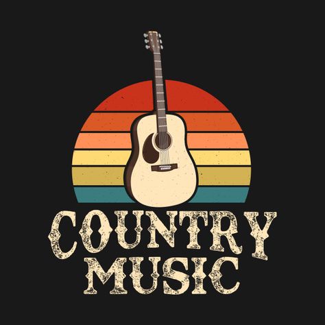 Check out this awesome 'Country+Music+Retro+Vintage+Guitar' design on @TeePublic! Virtual Dj, Music Logo, Digital Music, Country Music, Dj, Guitar, Music