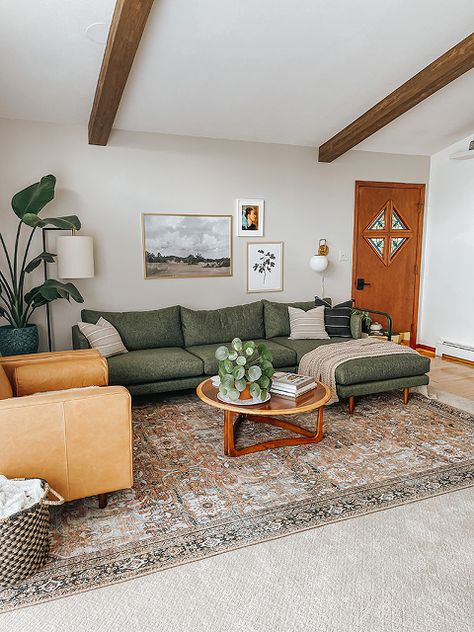 Green Colorful Living Room, Eco Modern Bedroom, Bright Mid Century Modern Living Room, Pottery Studio Living Room, Grey Floors Living Room, Big Couch Small Living Room, Elegant Boho Living Room, Green Accent Chair Living Room, Australian Living Room