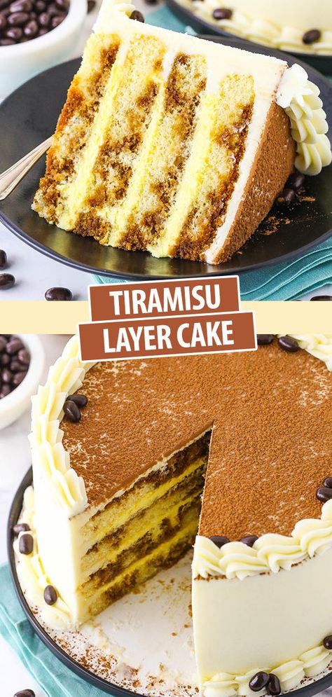 Tiramisu Filling, Mascarpone Buttercream, Chocolate Covered Espresso Beans, Moist Vanilla Cake, Smooth Cake, Tiramisu Cake, Tiramisu Recipe, Italian Desserts, Easy Cake Recipes