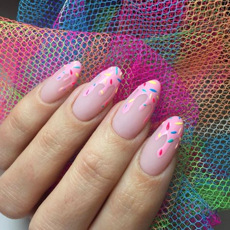 Sprinkle Nails, Fantastic Nails, Rainbow Nail, Colorful Nails, Nails 2022, Her Nails, Cream Nails, Kawaii Nails, Nagel Inspo