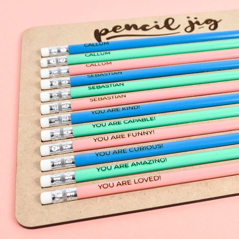 Back To School Laser Ideas, Pencil Quotes, Thunder Laser, Time For School, Hello Spring Sign, Engraved Pencils, Laser Projects, Custom Pencils, School Supplies Shopping