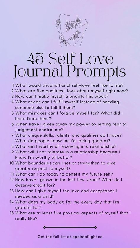 45 self love journal prompts Self Love Journal Prompts, Love Journal Prompts, Benefits Of Journaling, Mindfulness Journal Prompts, Self Love Journal, Feel Better About Yourself, Healing Journaling, Gratitude Journal Prompts, Writing Therapy