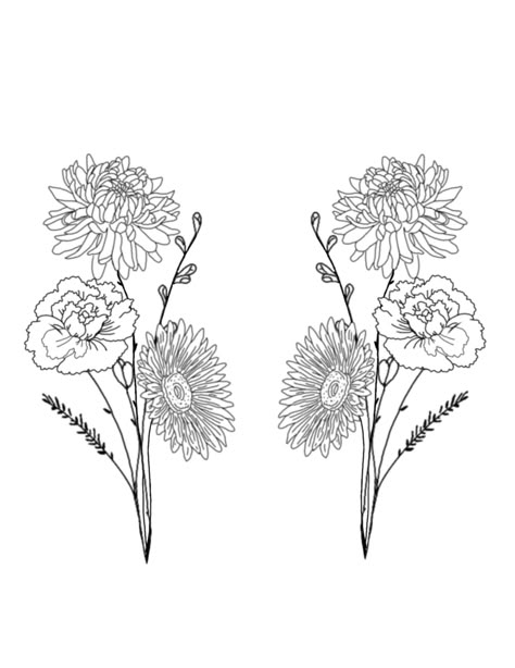 Birth flower November January and April Carnation Daisy Marigold Tattoo, Daisy Bunch Tattoo, Carnation And Chrysanthemum Tattoo, Daisy And Carnation Tattoo, Chrysanthemum And Daisy Tattoo, November Birth Flowers, Sweet Pea Tattoo, Marigold Tattoo, Carnation Tattoo