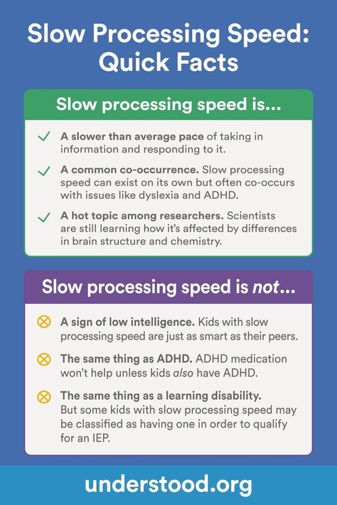 Use this printable one-page fact sheet to get essential information about slow processing speed. Slow Processing Speed, Auditory Processing Disorder, Auditory Processing, Dysgraphia, Processing Speed, Executive Function, Learning Differences, Working Memory, Processing Disorder