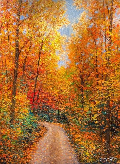 Nature Drawing Ideas, Fall Landscape Painting, Fall Tree Painting, Fall Drawings, Fall Canvas Painting, Autumn Scenes, Landscape Art Painting, Fall Watercolor, Forest Painting