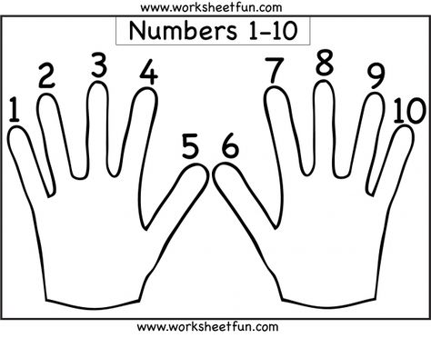 Hand Worksheet – Finger Counting 1-10 – Number Counting – 1-10 / FREE Printable Worksheets – Worksheetfun Eureka Math Kindergarten, Color Worksheets For Preschool, Preschool Number Worksheets, Preschool Counting, Eureka Math, Counting Worksheets, Free Preschool Worksheets, Printable Preschool Worksheets, Numbers Preschool