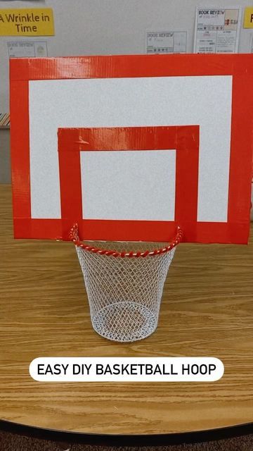 Basketball Stem, Diy Basketball Hoop, Basketball Crafts, Dollar Tree Baskets, Diy Basketball, Hoop Games, Basketball Rim, Diy Carnival, Basketball Display