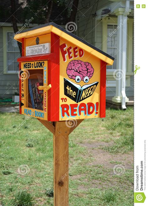 Little Free Library. Photo about neighborhood, world, community, curbside, sharing, education, read, share, book, free, public, little, literacy, library, exchange - 74205817 Little Free Library Plans, Little Free Pantry, Library Lighting, Tiny Library, Street Library, Library Plan, Book Swap, Dog House Plans, Lending Library